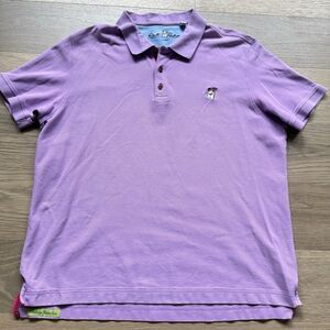Robert Graham Shirt Men 3XL Polo Purple Classic Fit Short Sleeve Embroidered Log
